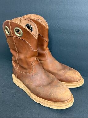 Tecovas Saddle Cowhide LongHaul Waterproof Roper Composite Toe Work Boots 9D